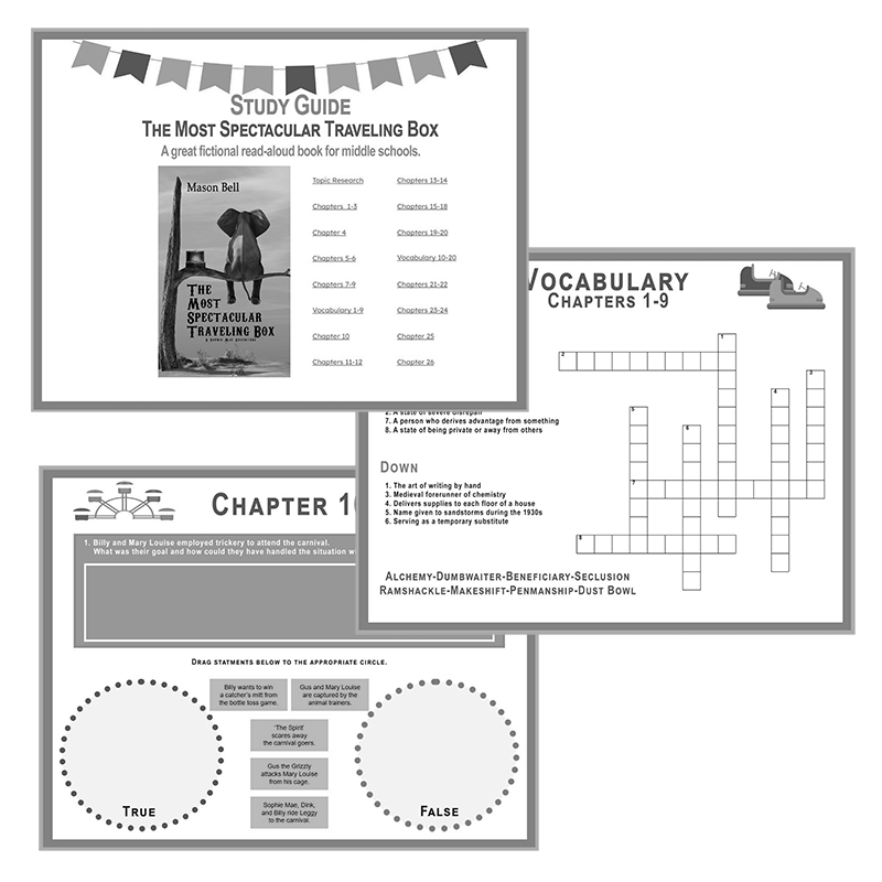 The Most Spectacular Traveling Box printable Google Slides study guide